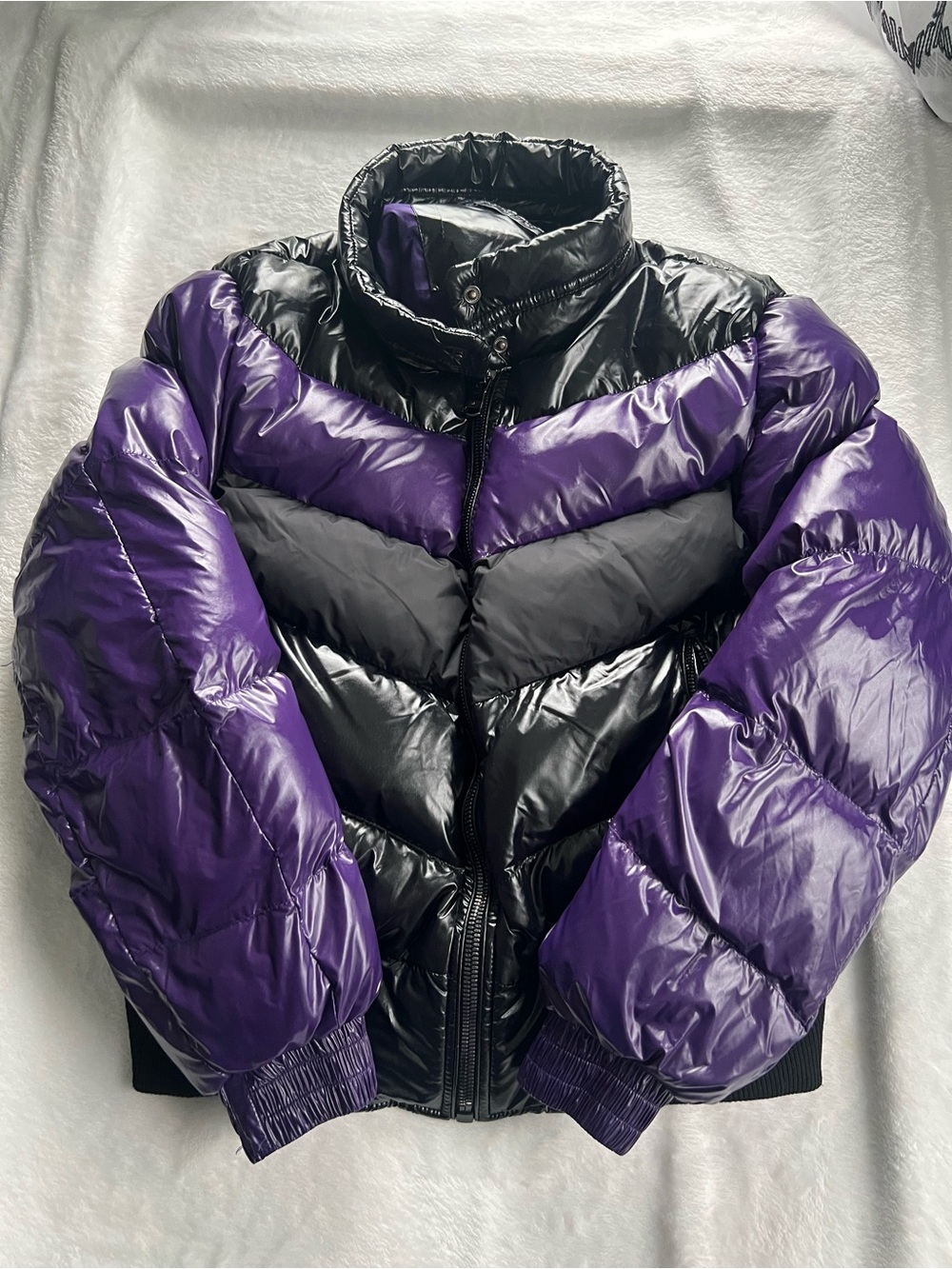 Jordan Craig Purple and Black Colorblock Puffer Jacket - Women